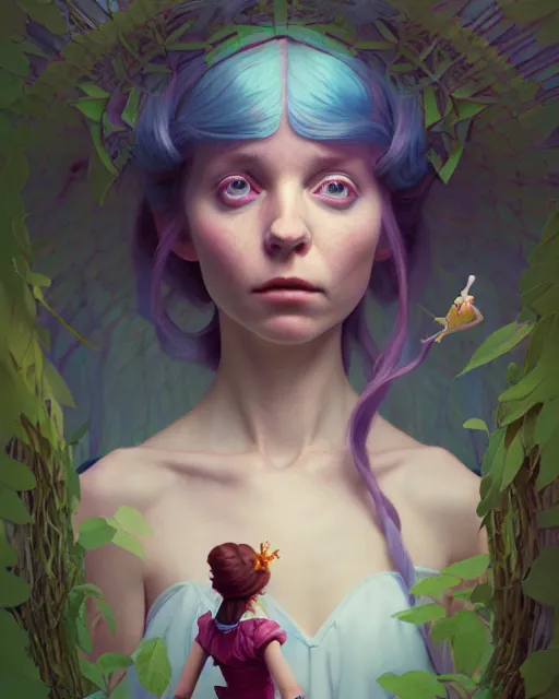 Prompt: highly detailed surreal vfx portrait of a alice in a wonderland, stephen bliss, unreal engine, greg rutkowski, loish, rhads, beeple, makoto shinkai and lois van baarle, ilya kuvshinov, rossdraws, tom bagshaw, alphonse mucha, global illumination, detailed and intricate environment