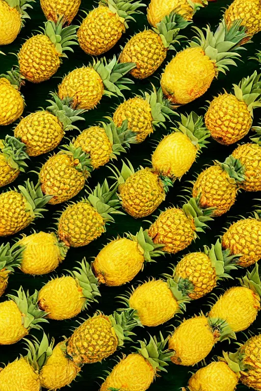 Image similar to a sea of pineapples, smooth, trending on artstation, high quality, beautiful