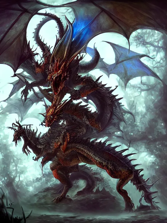 vampire dragon colorful, fantasy, intricate, highly, Stable Diffusion