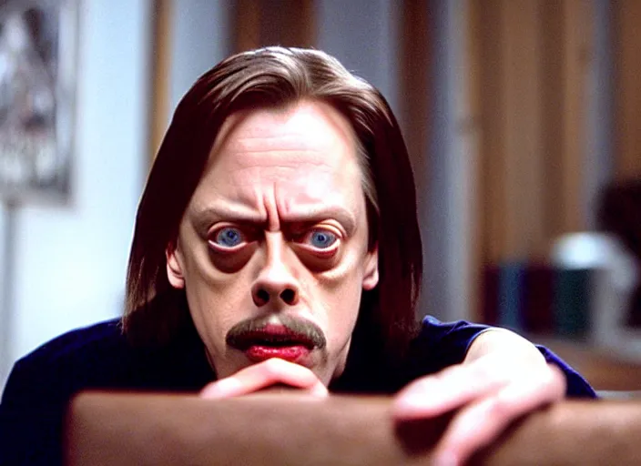 Image similar to steve buscemi in a still from the movie The Room (2003)