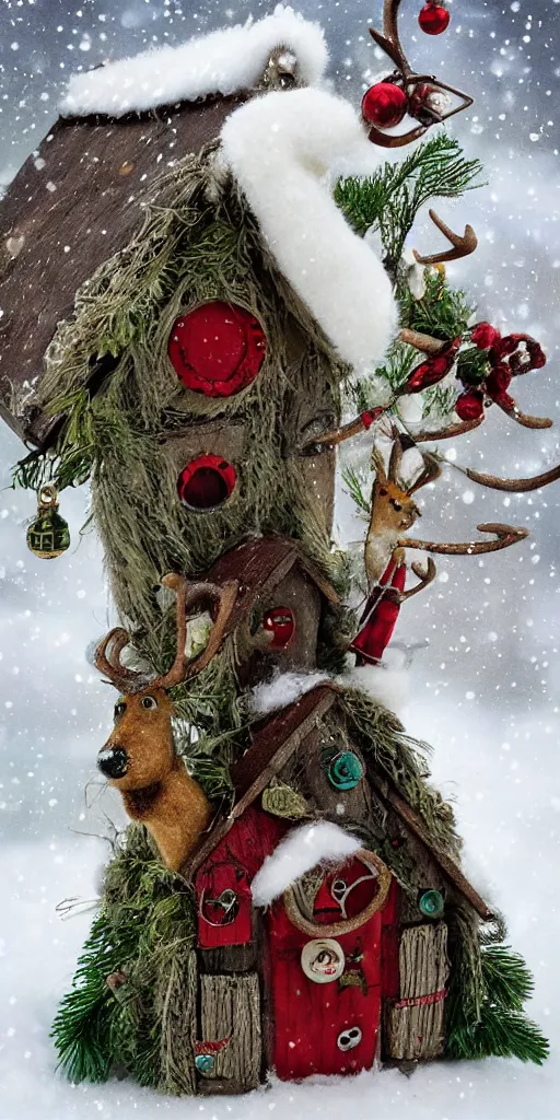 a christmas reindeer house by alexander jansson | Stable Diffusion