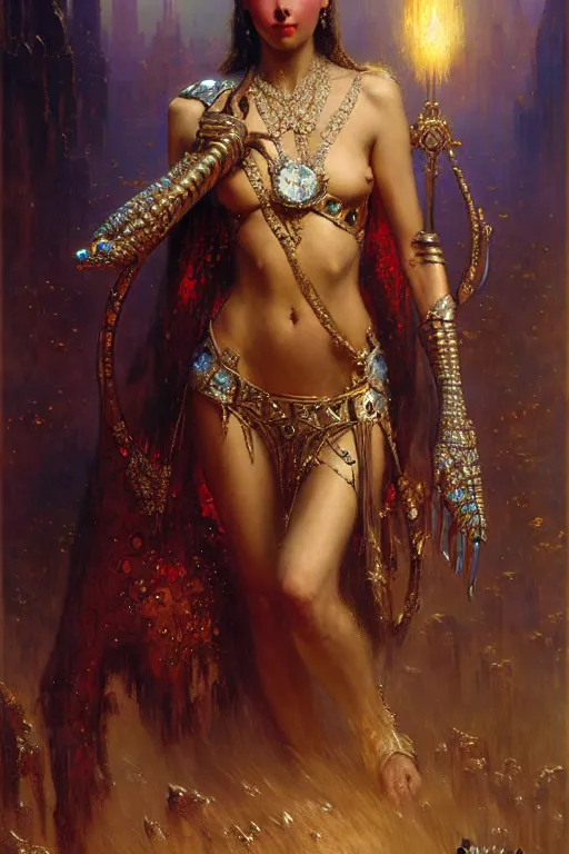 Prompt: king with diamonds by gaston bussiere, bayard wu, greg rutkowski, giger, maxim verehin