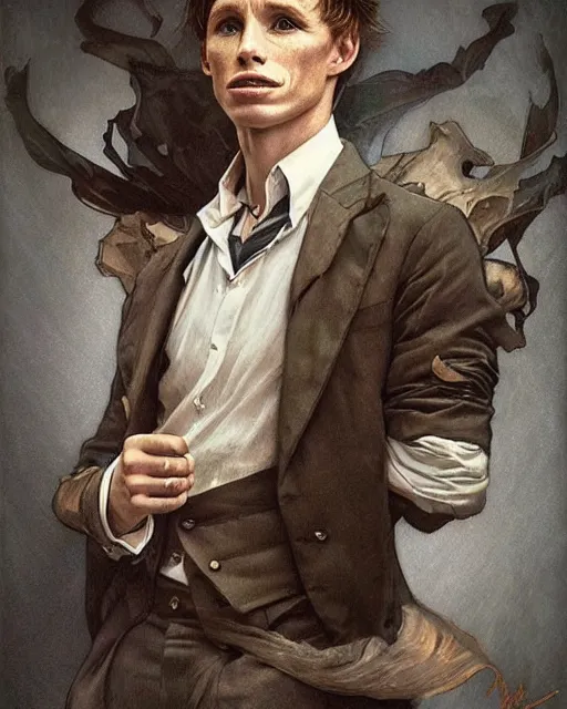 Prompt: amazing lifelike award winning pencil illustration of Eddie Redmayne trending on art station artgerm Greg rutkowski alphonse mucha j.c. Leyendecker cinematic