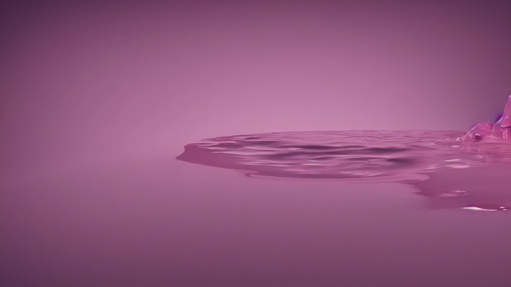 Image similar to a creature silhouette in a large vat of pink liquid, photorealistic, octane render 8 k uhd