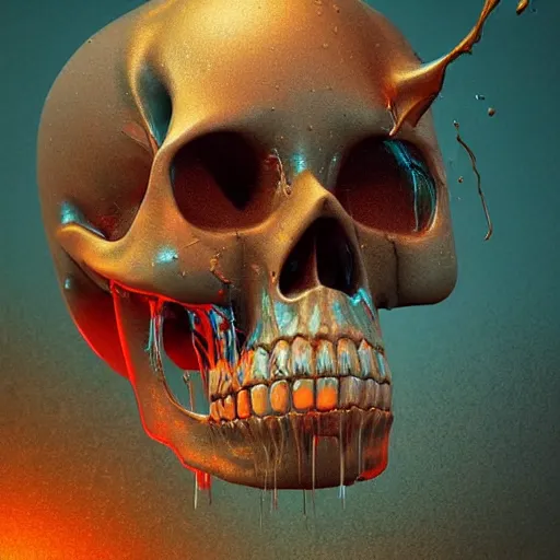 Image similar to portrait_of_a_melting_skull._intricate_abstract._intricate_artwork._by_Tooth_Wu_wlop_beeple_dan_mumford._octane_render_trending_on_artstat