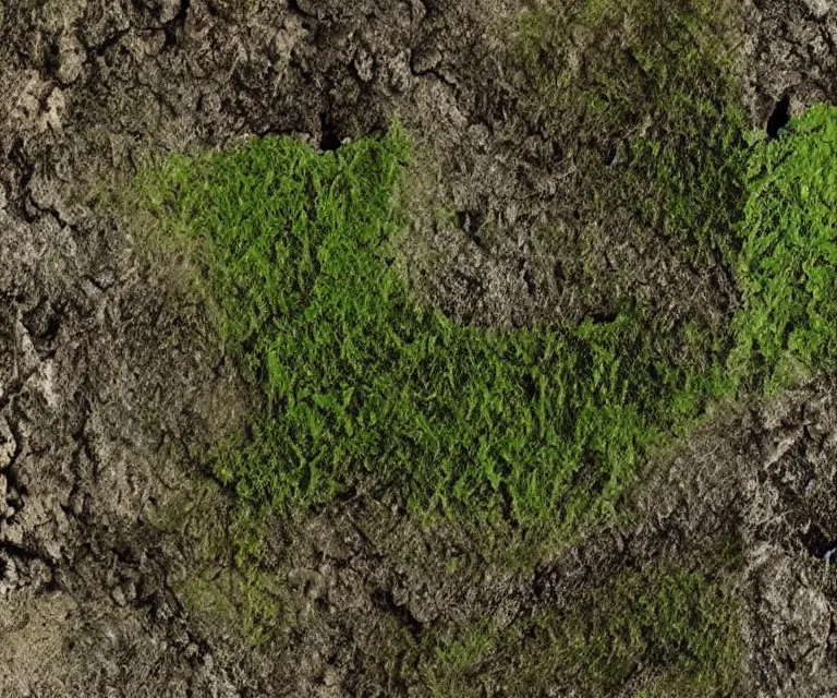 Image similar to an image split in half, post apocalyptic earth top, lush green earth bottom