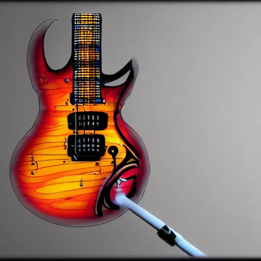 Prompt: an electric guitar, concept art