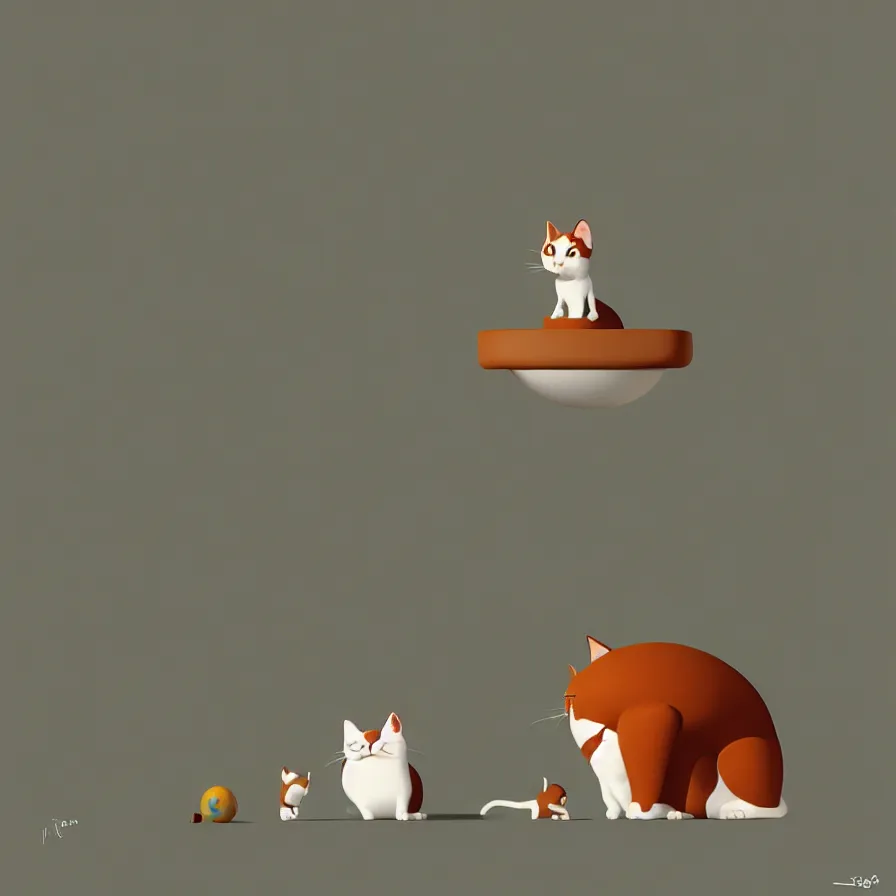 Image similar to The cat has lost his toy and does not know how to find it, he is behind many obstacles, art by Goro Fujita, ilustration, concept art, sharp focus, ArtStation, Deviantart