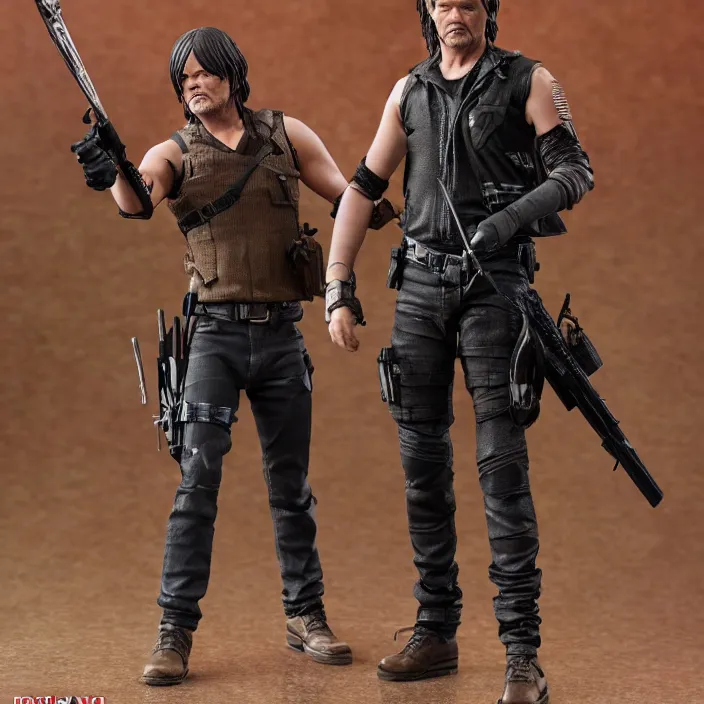 Image similar to a hot toys figure of daryl dixon, figurine, detailed product photo