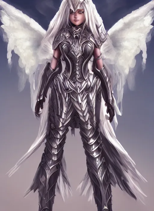 Image similar to concept art. angel knight girl. artsation trending. highly detailed