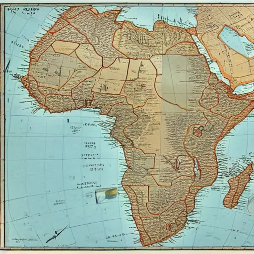 Image similar to early exploratory map of Africa