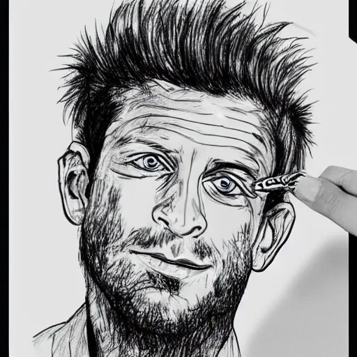 Prompt: ugly drawing of lapo elkann