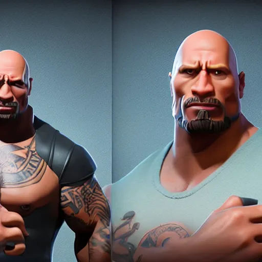 Prompt: dwayne johnson, clash royal style characters, unreal engine 5, octane render, detailed, brawl stars, cinematografic, cinema 4 d, artstation trending