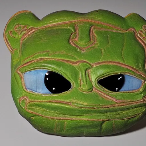 Image similar to pre - columbian pepe the frog artifact