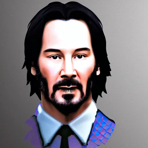 Image similar to An amiibo of Keanu Reeves, white background