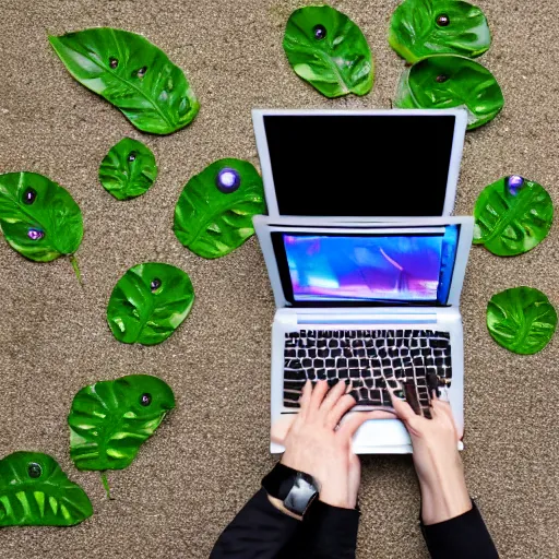 Image similar to a photosynthetic laptop