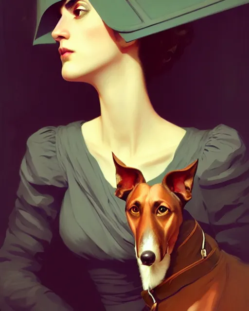 Prompt: stylized portrait by aykutmakut of an artistic pose, composition, young victorian sad fancy lady, surrounded by greyhounds, cinematic moody colors, realistic shaded, fine details, realistic shaded lighting poster by ilya kuvshinov, magali villeneuve, artgerm, jeremy lipkin and michael garmash and rob rey