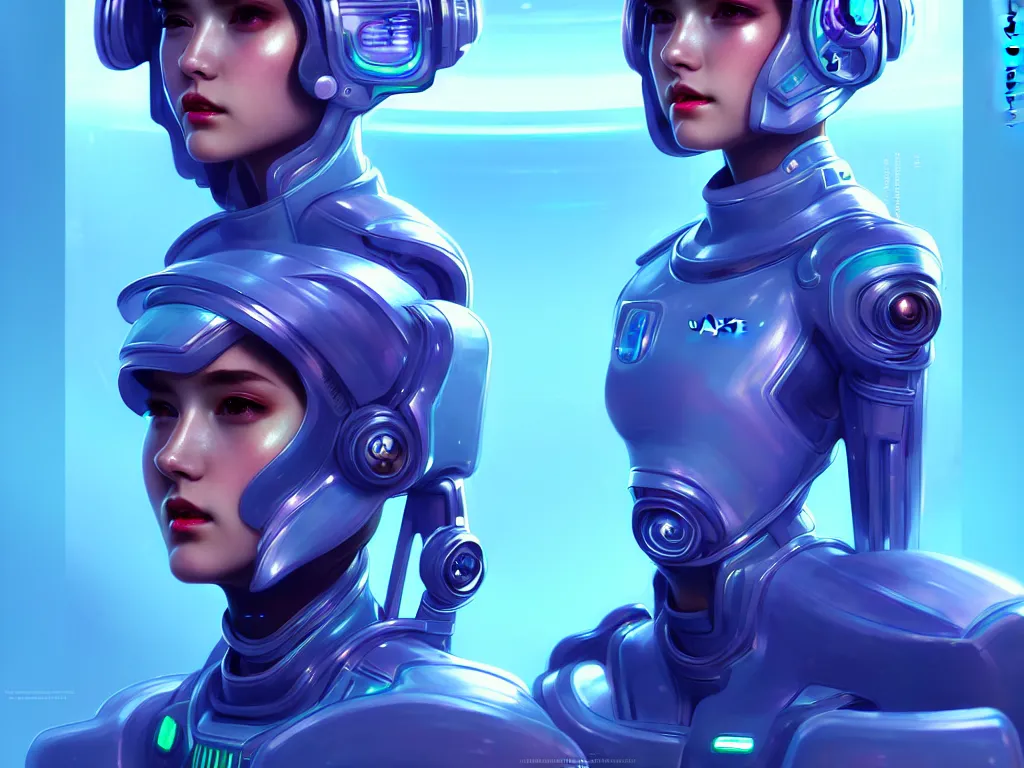 Prompt: portrait futuristic planet neptune police uniform female, in a future huge spaceship internal, neon light, ssci - fi and fantasy, intricate and very very beautiful and elegant, highly detailed, digital painting, artstation, concept art, smooth and sharp focus, illustration, art by tan zi and ayanamikodon and alphonse mucha and wlop