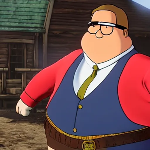 Image similar to Peter Griffin in Red Dead Redemption 2