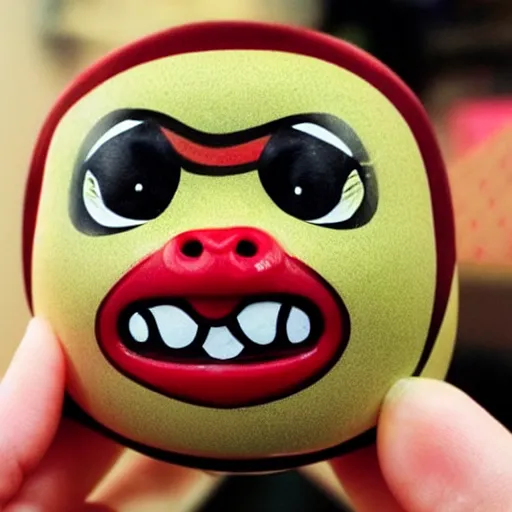 Image similar to photo of a daruma doll that looks like shrek