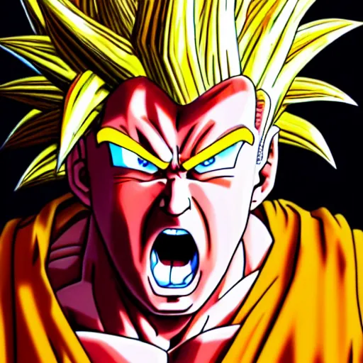 Prompt: ultra realistic portrait painting of donald trump as super saiyan goku, art by akira toriyama, 4 k, dragon ball artstyle, cel shaded, highly detailed, epic lighting