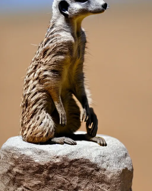 Prompt: a statue of a meerkat