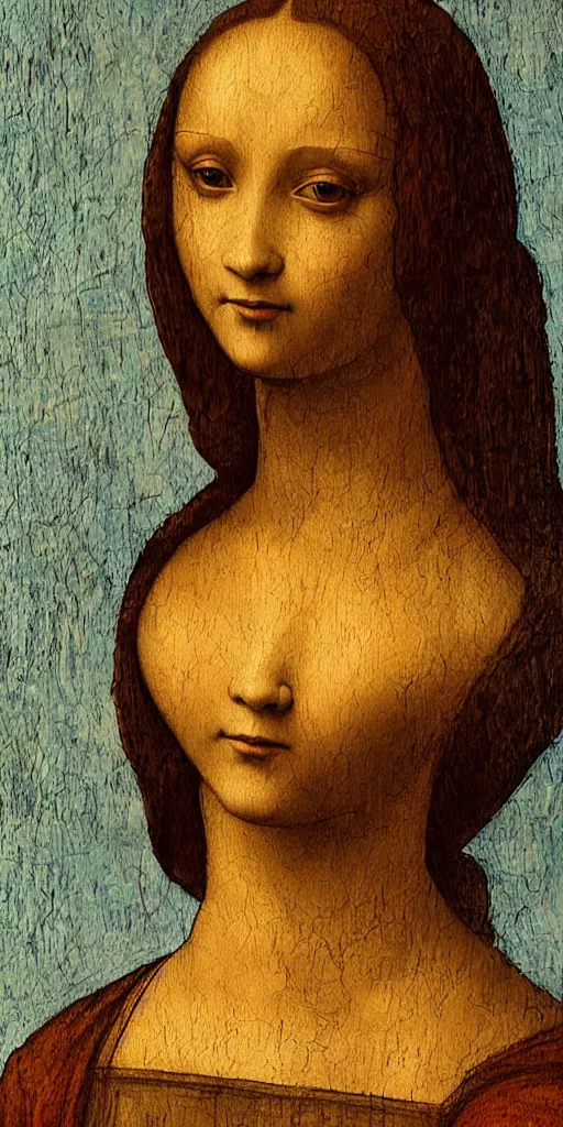 Image similar to a close up of a painting of a woman, a painting by leonardo da vinci, pixabay contest winner, academic art, da vinci, detailed painting, artwork