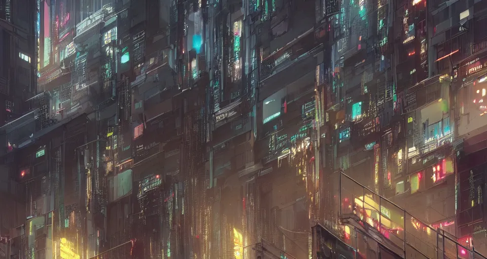 epic digital matte paining of a cyberpunk balcony by | Stable Diffusion ...