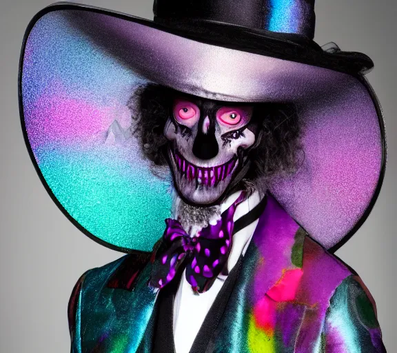 Image similar to grim-hatter, professional photoshoot, neochrome acid colors H 576