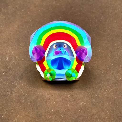 Image similar to rainbow gems in the shape of a hamster