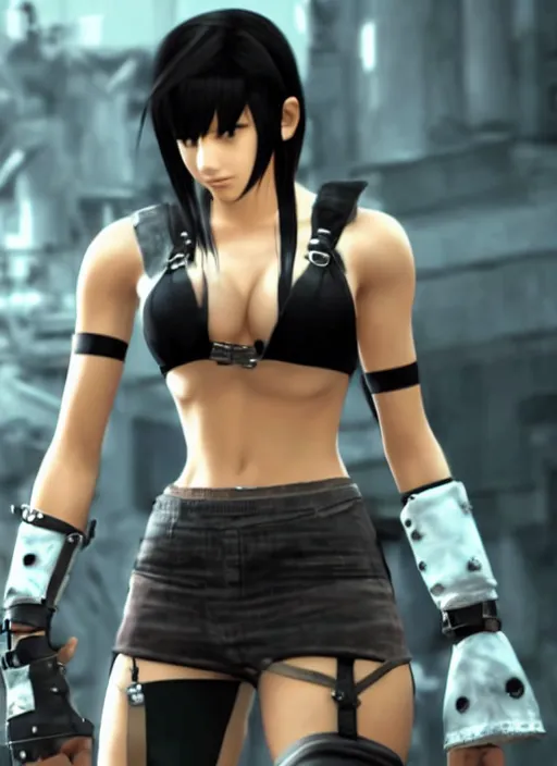 Prompt: game still of tifa lockhart in final fantasy