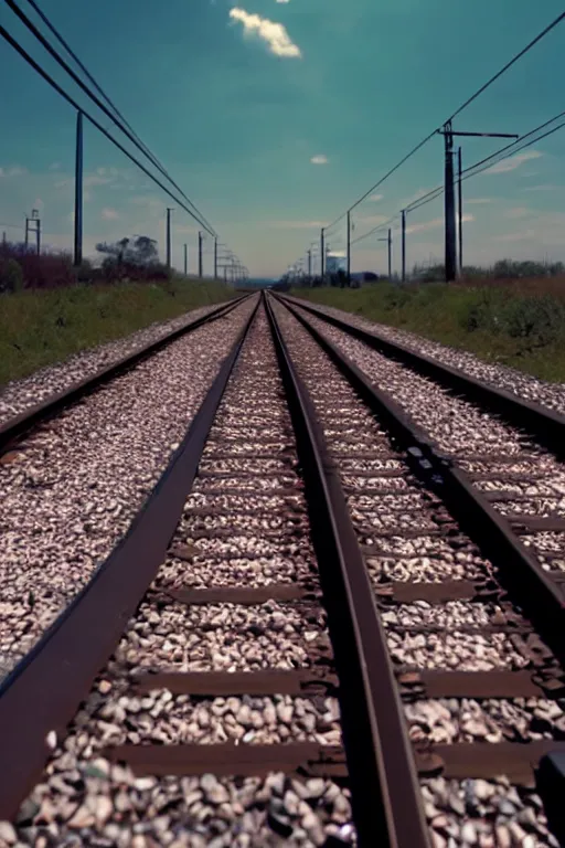 Prompt: orbital train track, award winning cinematic still