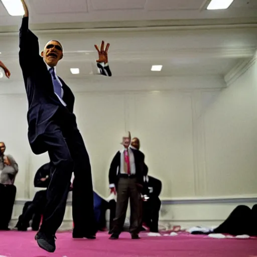 Prompt: obama break dancing