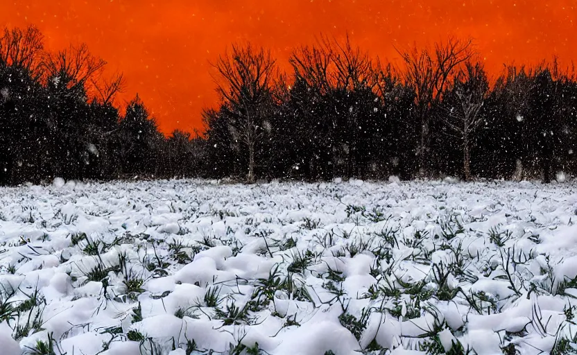 Image similar to “snowy halloween, HD photograph, award winning”