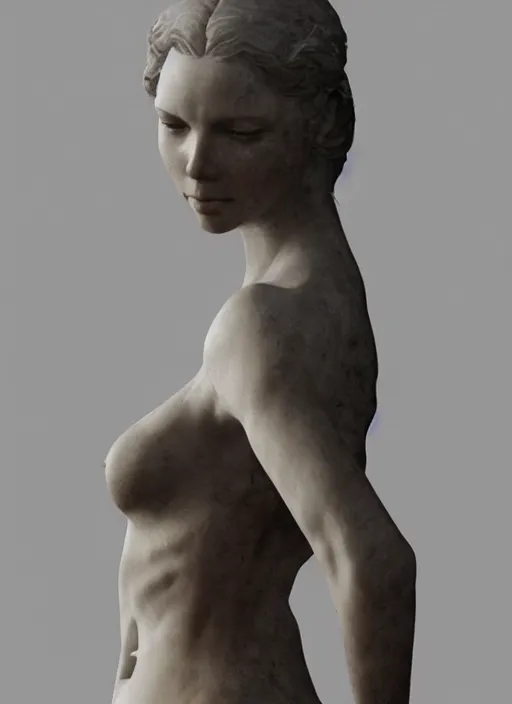 Prompt: marble sculpture of beautiful woman, by ruan jia, greg rutkowski, wlop, zbrush, nick alm