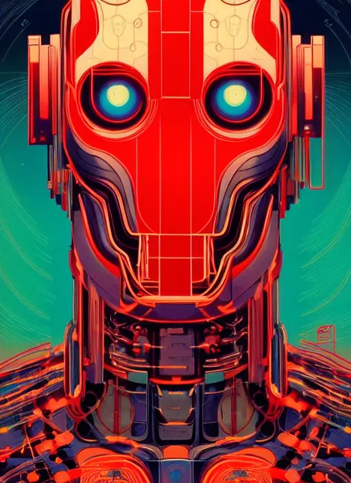 Prompt: symmetry!! stunning portrait of ultron, by victo ngai, kilian eng vibrant colors, dynamic lighting, digital art, winning award masterpiece, fantastically beautiful, illustration, aestheticly inspired by beksinski and dan mumford, upscale with simon stalenhag work, artstation, 8 k