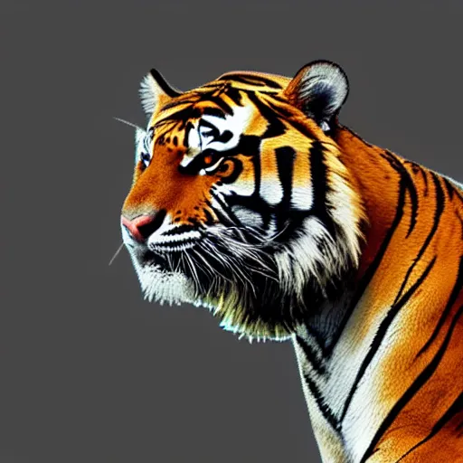 Prompt: a tiger wearing a vr headset
