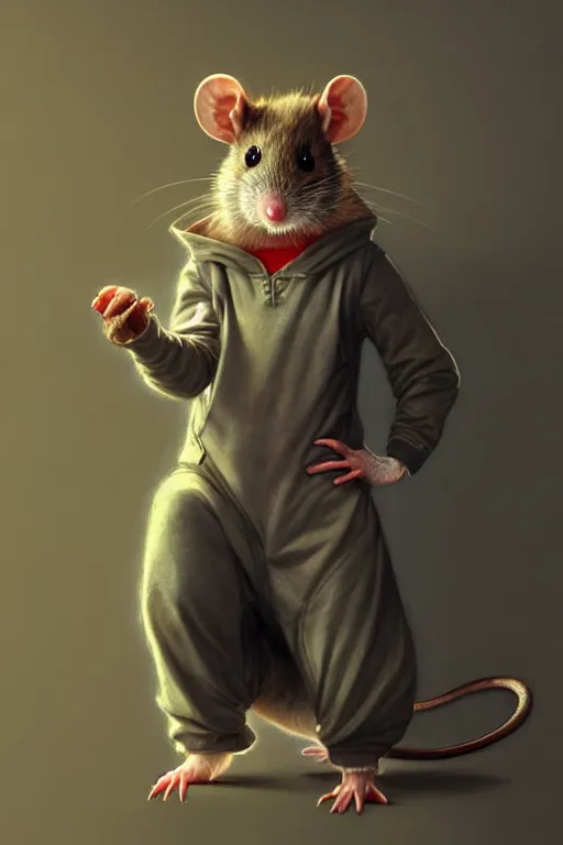 Image similar to ultra realistic illustration, an anthropomorphic rat dressed in pajamas, comfy, highly detailed, digital painting, concept art, smooth, sharp focus, art by artgerm and greg rutkowski and alphonse mucha