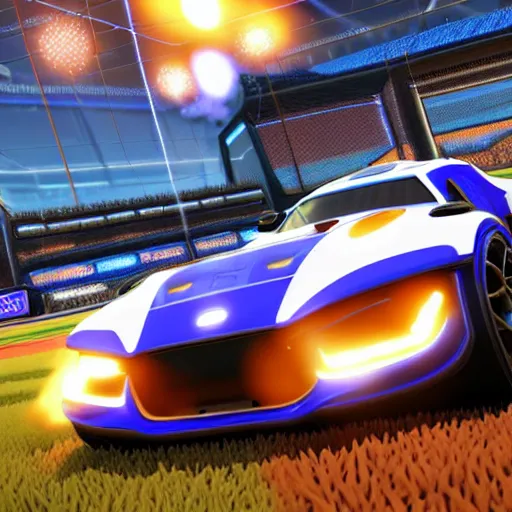 Prompt: realistic rocket league car, 4 k, beautiful cinematic light