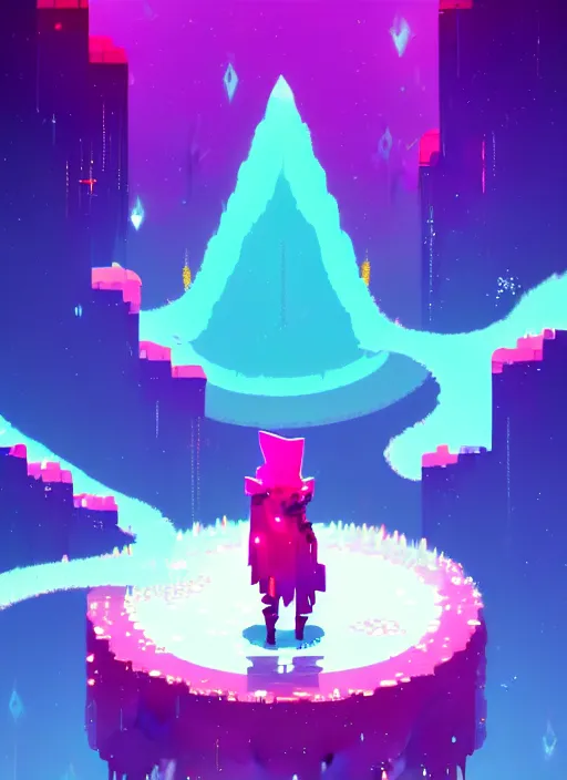 Prompt: an everending upspiraling sparkles of crystal, diamond and rose quartz, going into dark infinity, beautiful high quality hyper light drifter art, trending on artstation