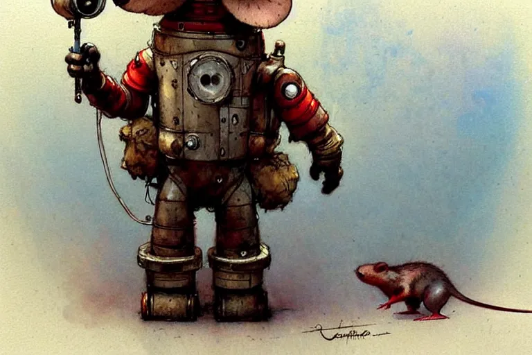 Image similar to adventurer ( ( ( ( ( 1 9 5 0 s retro future robot mouse explorer vehical. muted colors. ) ) ) ) ) by jean baptiste monge!!!!!!!!!!!!!!!!!!!!!!!!! chrome red