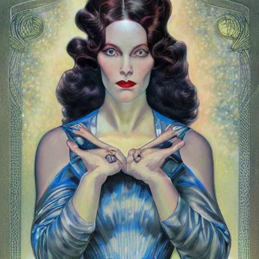 Image similar to an art nouveau streamline moderne portrait in the style of donato giancola and anna dittmann and charles dulac.