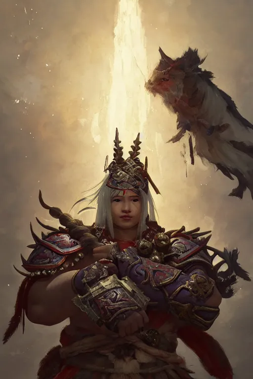 Image similar to sakimi chan, legendary warrior, heroic fighter, world of warcraft, decorative ornaments, battle armor, by carl spitzweg, ismail inceoglu, vdragan bibin, hans thoma, greg rutkowski, alexandros pyromallis, perfect face, sharply focused, sharply detailed, centered, rule of thirds, realistic shading