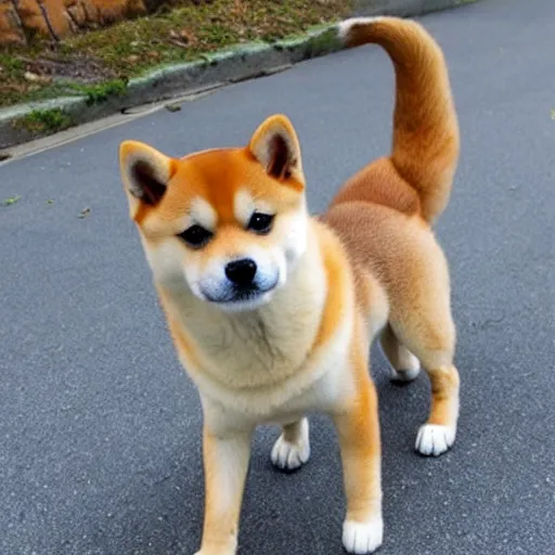 Prompt: photo of a shiba inu-cat mix