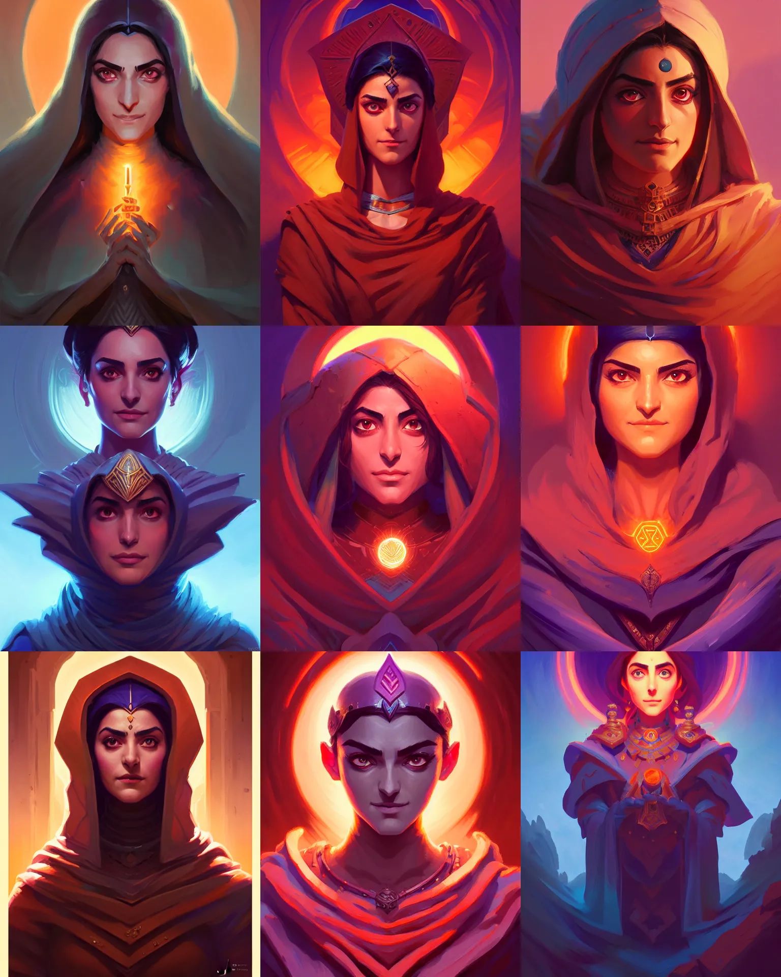 Prompt: symmetrical centered painted portrait, Maya Ali as a mage, Gloomhaven, Elden Ring, matte painting concept art, official fanart behance hd artstation by Jesper Ejsing, by RHADS and Makoto Shinkai and Lois van baarle and ilya kuvshinov and rossdraws