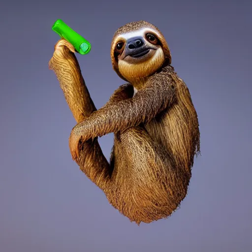 Prompt: 80mm resin detailed miniature of a sloth, Product Introduction Photos, 4K, Full body, simple background