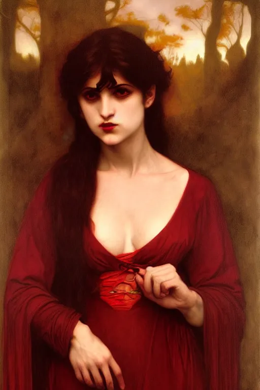 Image similar to spain vampire, painting by rossetti bouguereau, detailed art, artstation