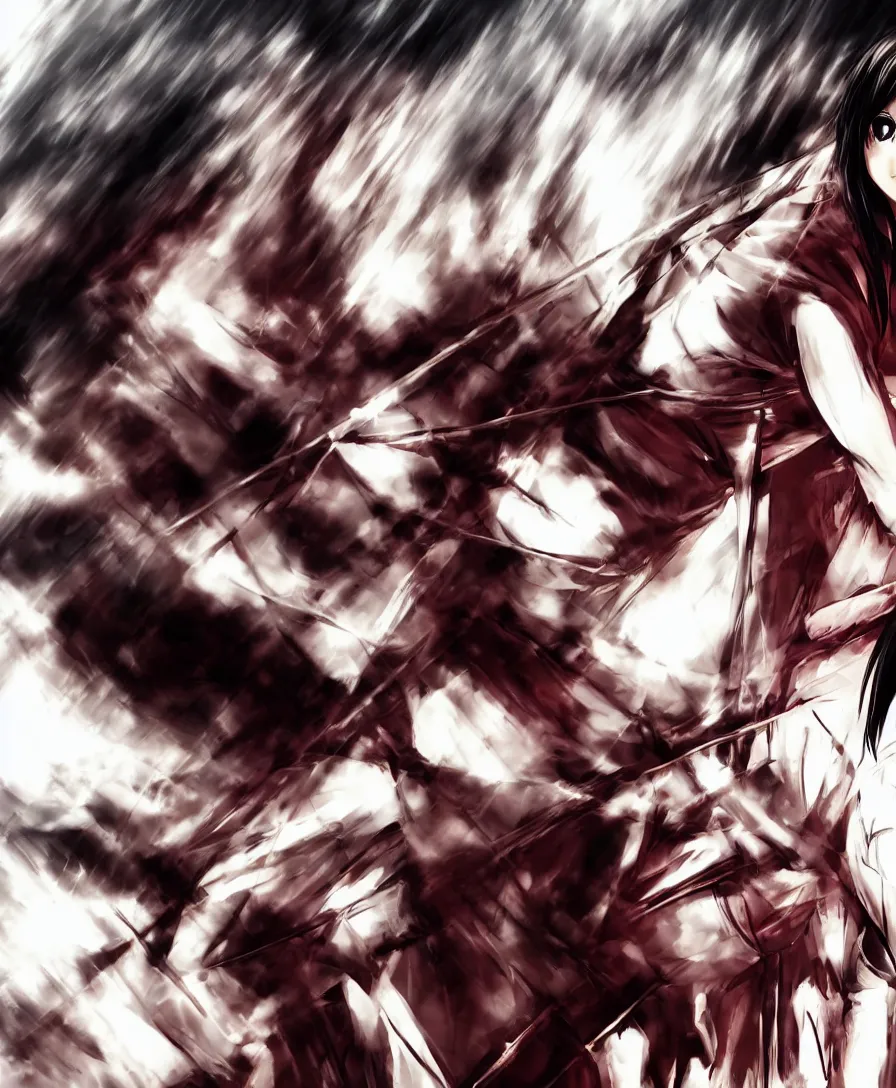 Prompt: Mikasa from Attack on Titan wallpaper