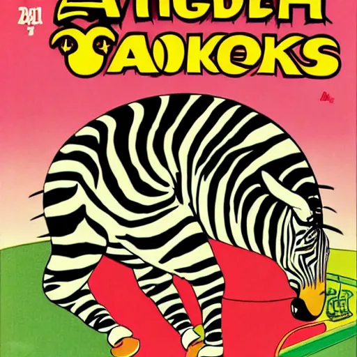Prompt: laughing zebra. art by carl barks