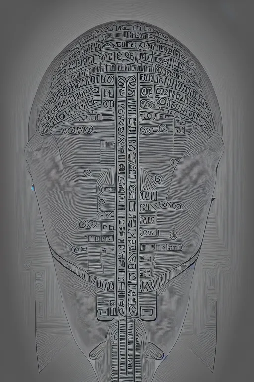 Image similar to full page technical drawing technocore mind meld evil, god symmetric, Hieroglyphic Occult, esoterism, wide angle, super highly detailed, professional digital painting, artstation, concept art, smooth, sharp focus, no blur, no dof, extreme illustration, Unreal Engine 5, Photorealism, HD quality, 8k resolution, cinema 4d, 3D, beautiful, cinematic, art by artgerm and greg rutkowski and alphonse mucha and loish and WLOP